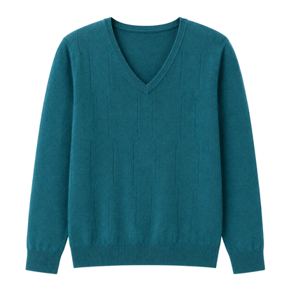 Froxey Teal Cashmere V-Neck Sweater