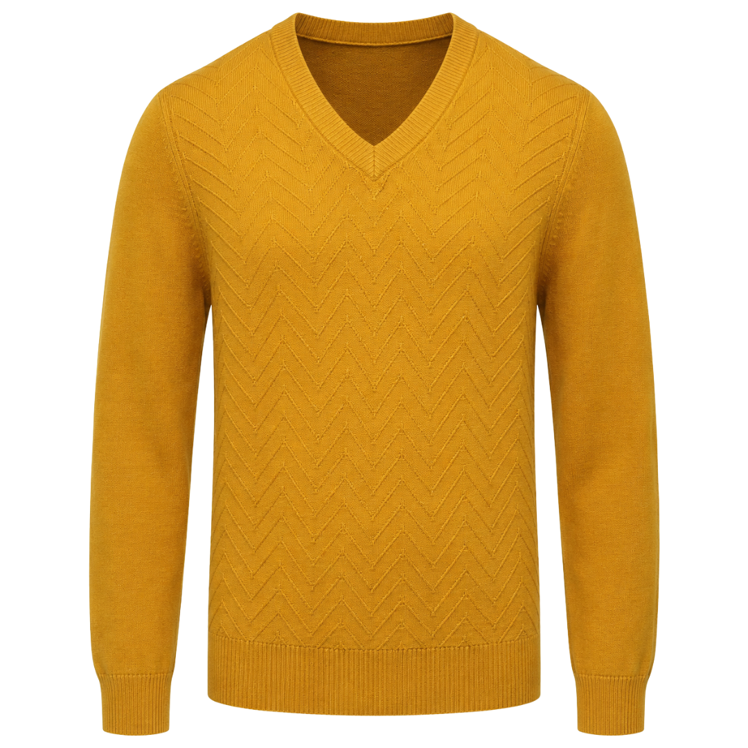 Froxey Mustard Merino V-Neck Sweater