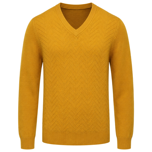 Froxey Mustard Merino V-Neck Sweater