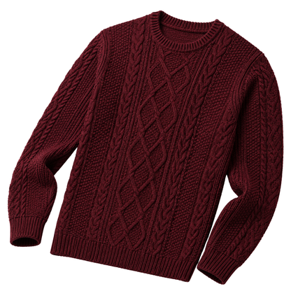 Froxey Burgundy Cable Knit Sweater