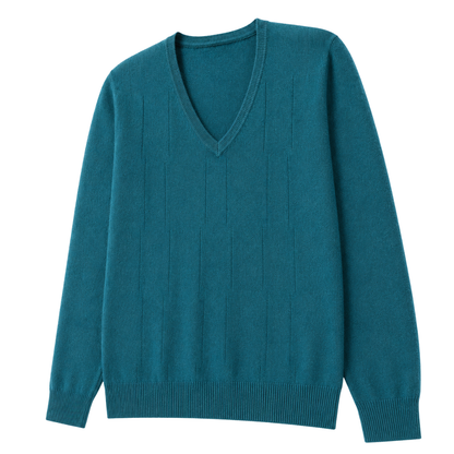 Froxey Teal Cashmere V-Neck Sweater