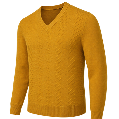 Froxey Mustard Merino V-Neck Sweater