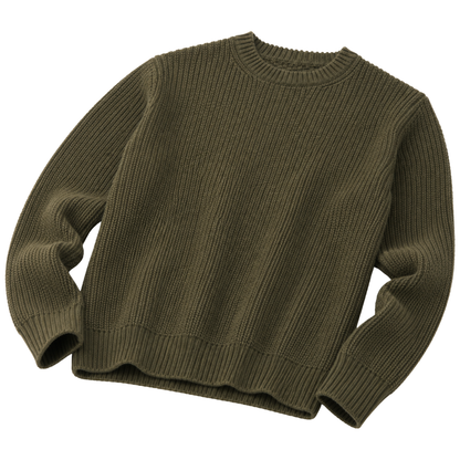 Froxey Olive Wool Knit Sweater