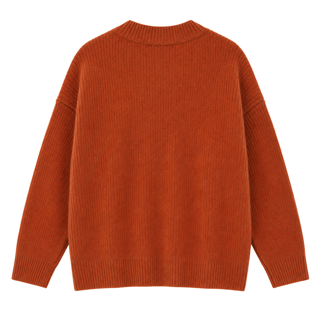 Froxey Rust Alpaca V-Neck Sweater