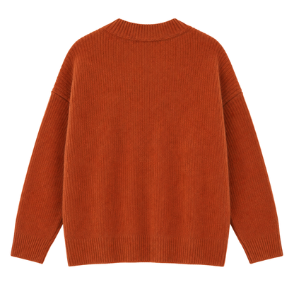 Froxey Rust Alpaca V-Neck Sweater