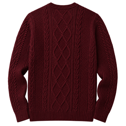 Froxey Burgundy Cable Knit Sweater