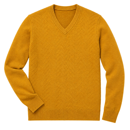 Froxey Mustard Merino V-Neck Sweater